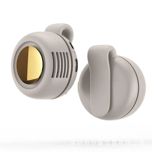 Portable Snap on Mini Whirlwind Fan USB Charging Fan Waist Clip 3-Speed Handsfree Silent Strong Wind Leafless Fan Accessories